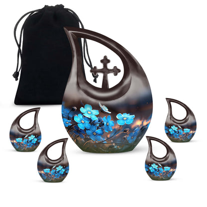 10 inch Flower Urn with Cross Drop design, idea