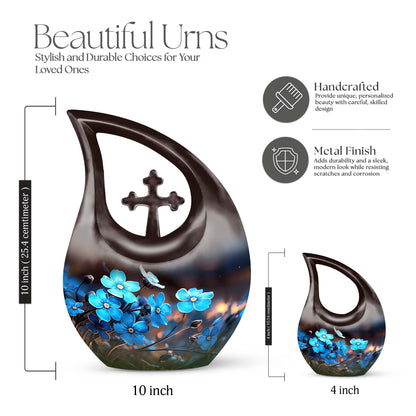 10 inch Flower Urn with Cross Drop design, idea
