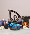 10 inch Flower Urn with Cross Drop design, idea