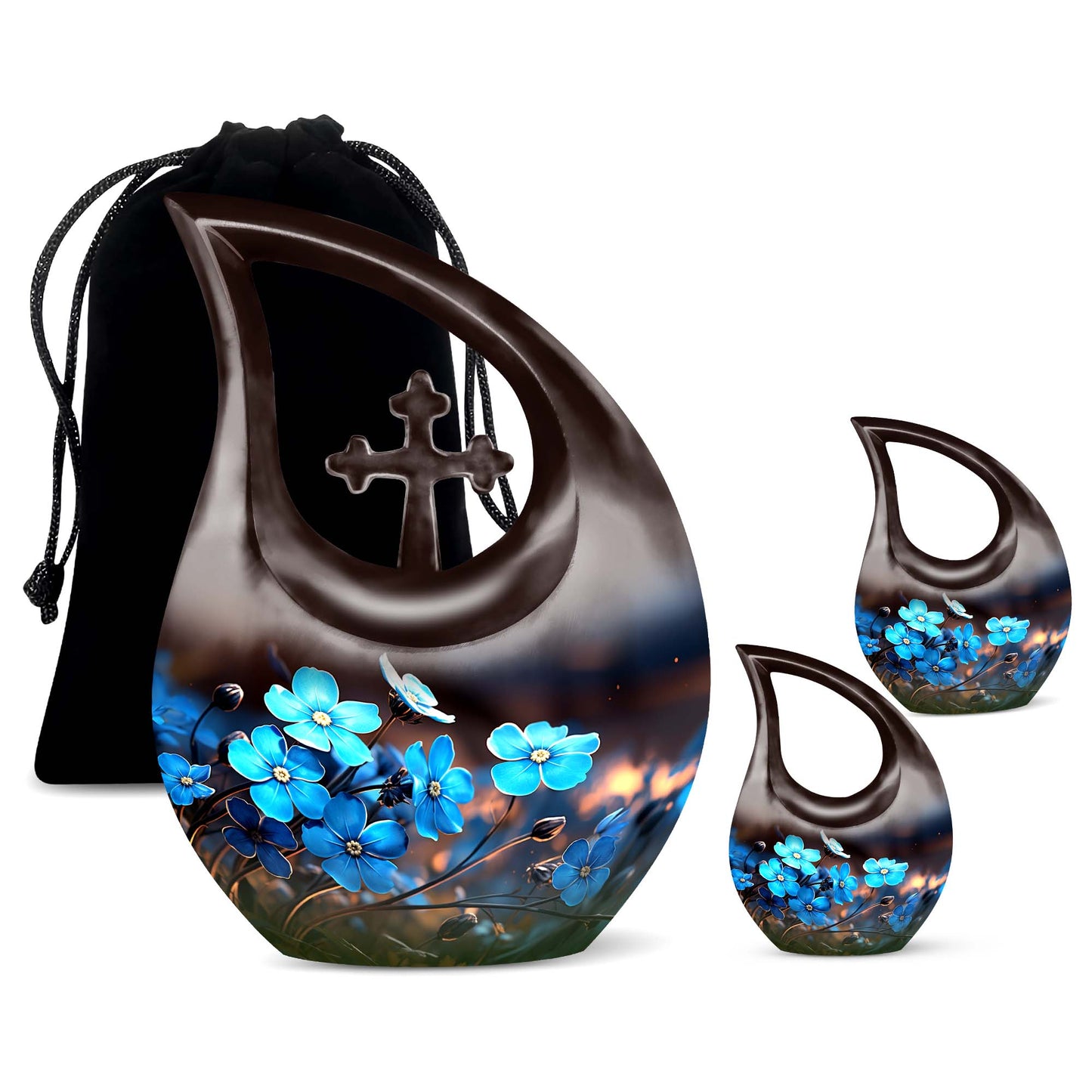 10 inch Flower Urn with Cross Drop design, idea
