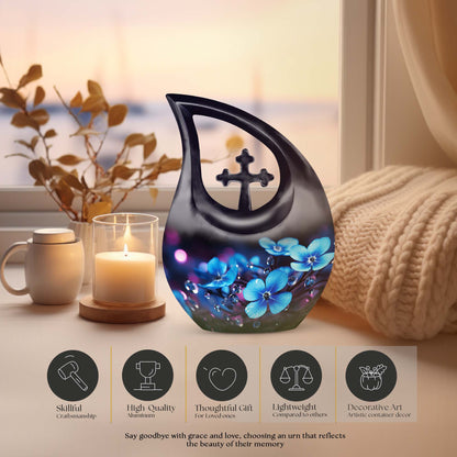 10-inch Flower Urn with Cross Drop design, suitable 