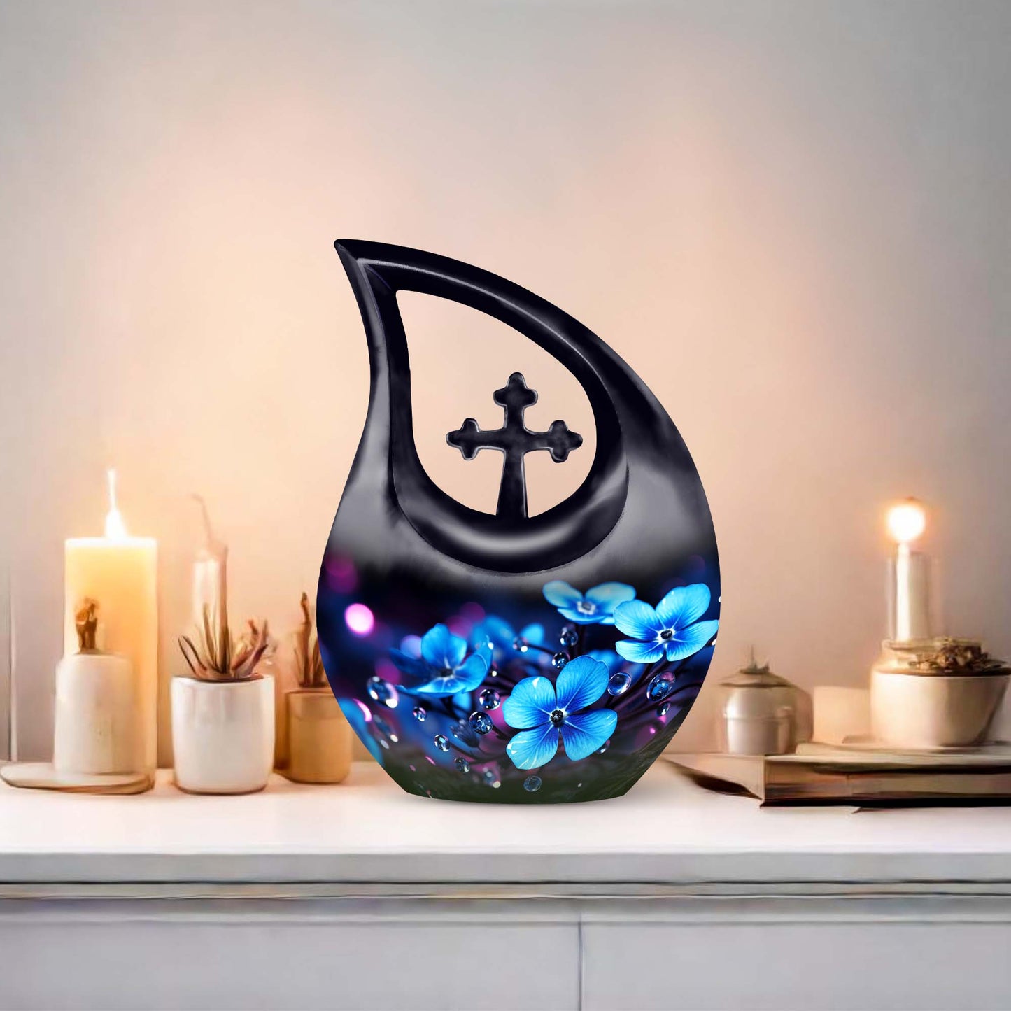10-inch Flower Urn with Cross Drop design, suitable 
