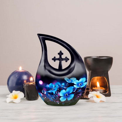 10-inch Flower Urn with Cross Drop design, suitable 