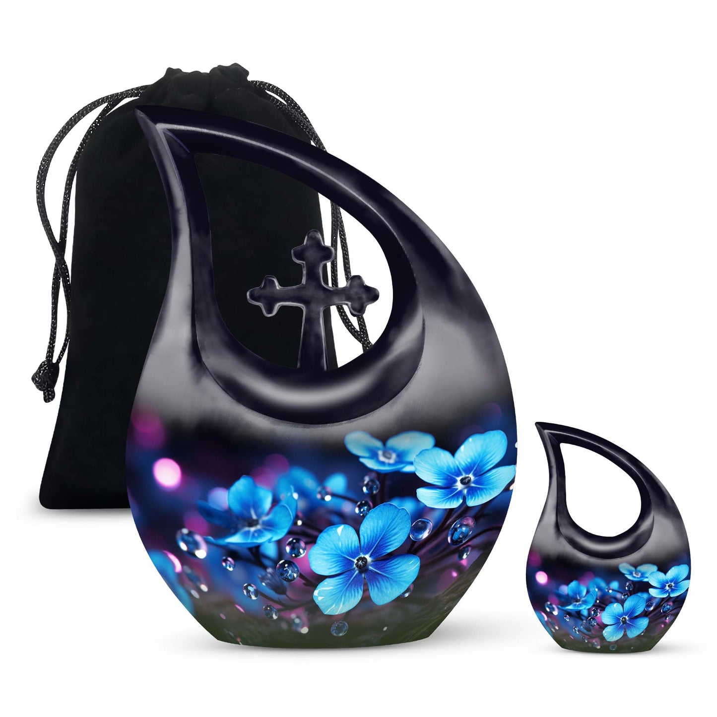 10-inch Flower Urn with Cross Drop design, suitable 