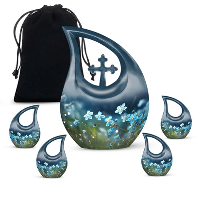 Affordable 10-inch Flower Urn with Cross Drop 