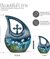 Affordable 10-inch Flower Urn with Cross Drop 