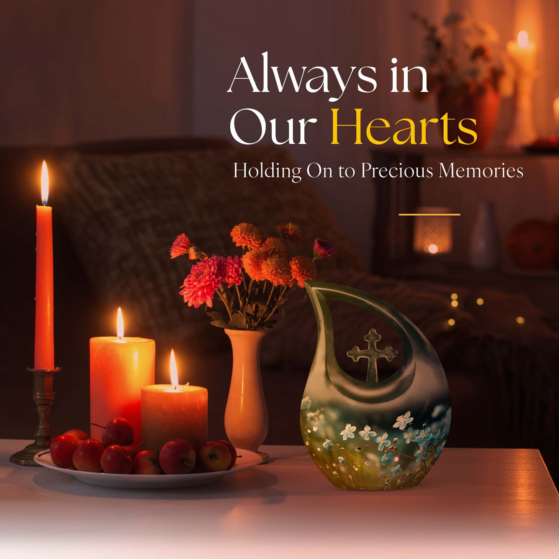 Affordable 10-inch Flower Urn with Cross Drop 