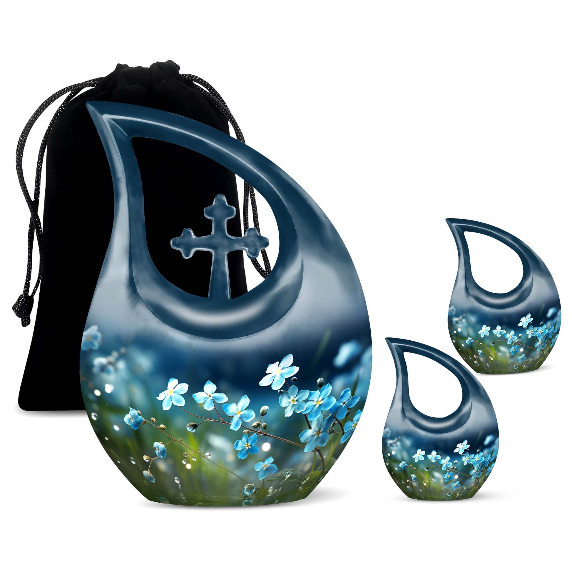 Affordable 10-inch Flower Urn with Cross Drop 