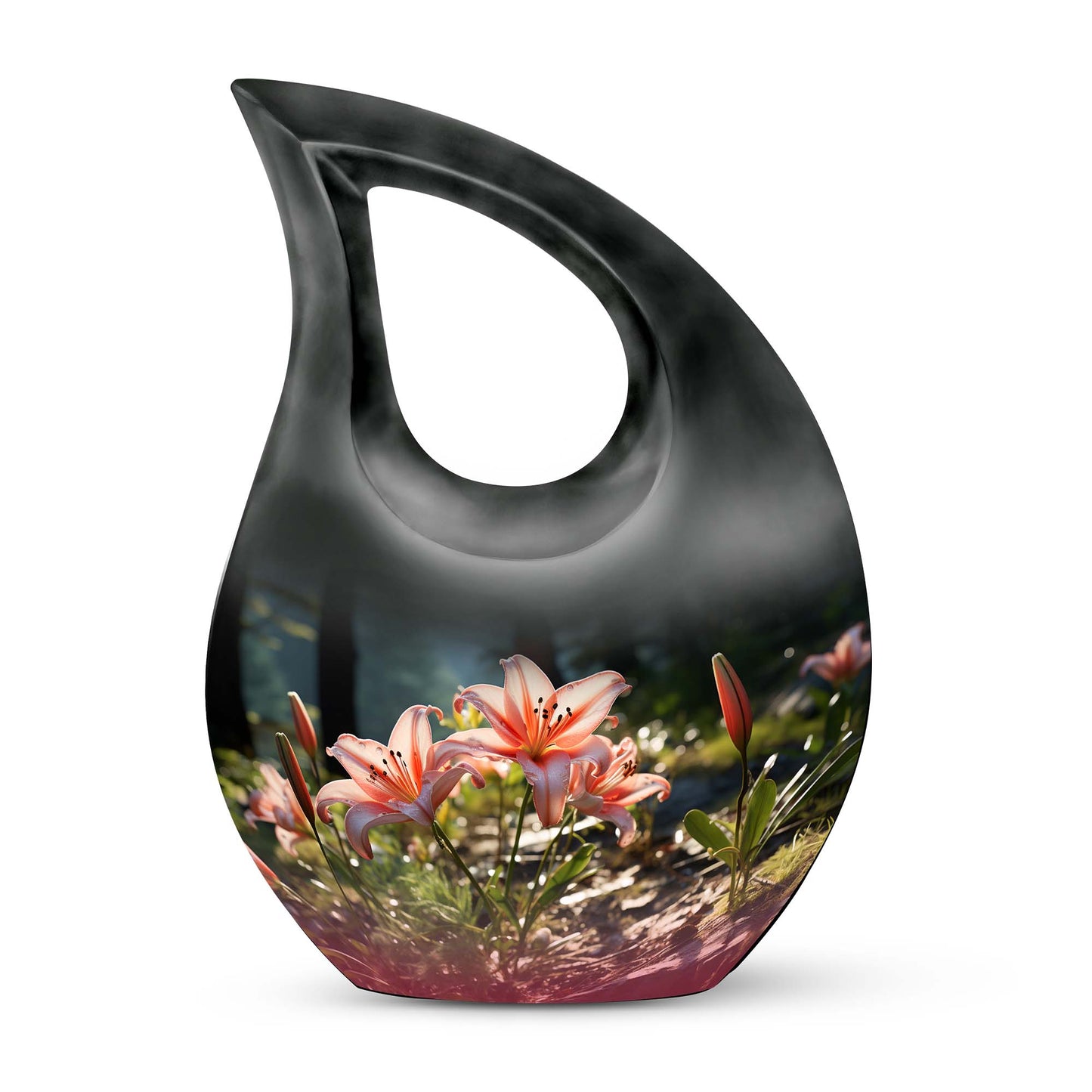 Medium-sized Lilly Flower Urn with Cross Drop design,