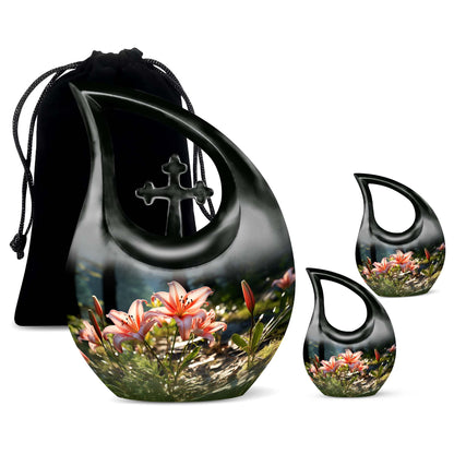 Medium-sized Lilly Flower Urn with Cross Drop design,
