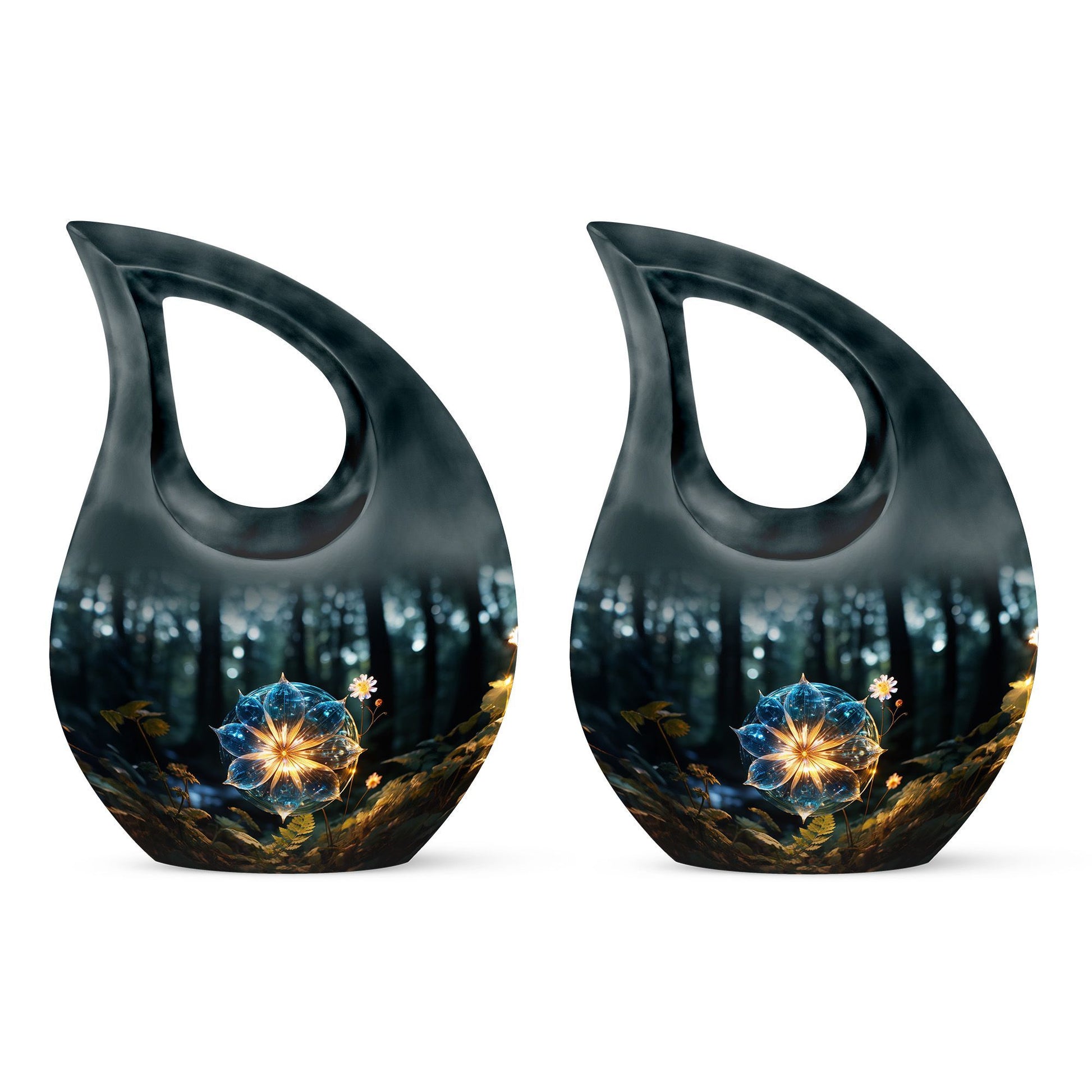 10 Inch Aluminium Lilly Flower Urn with Cross Drop 