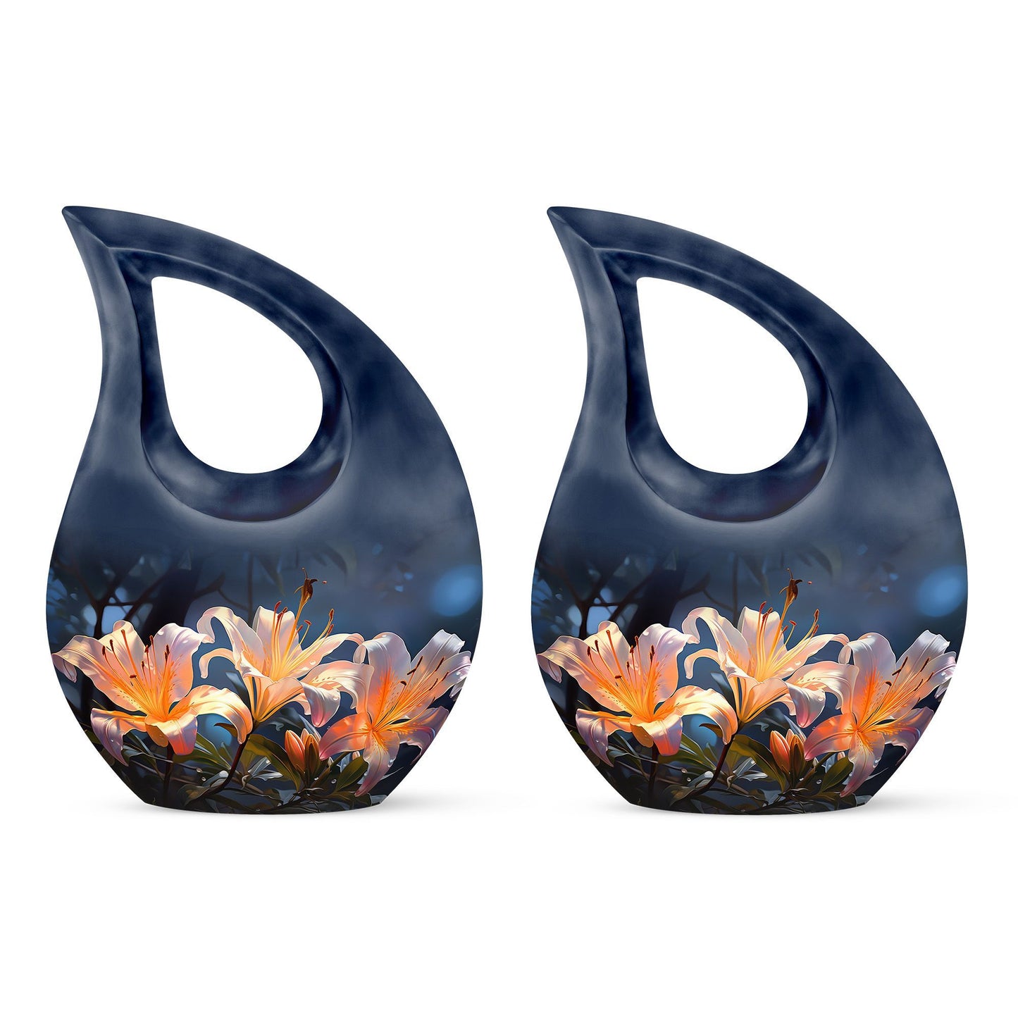 10-inch Lilly Flower Urn, Cross Drop design with Custom 