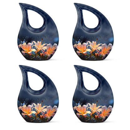 10-inch Lilly Flower Urn, Cross Drop design with Custom 