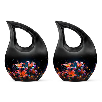 10 inch Lilly Flower Urn with Cross Drop design, includes 