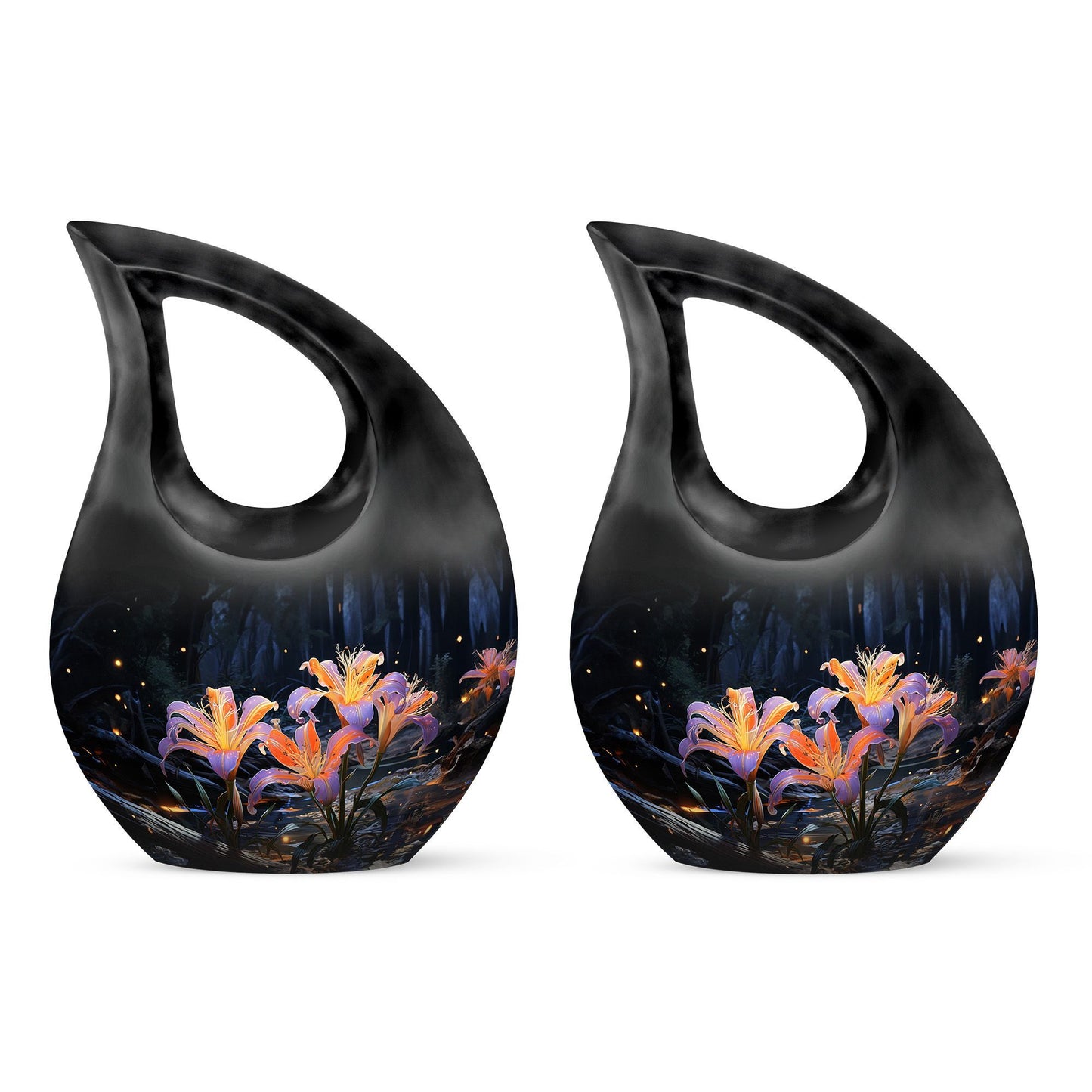 10 inch Lilly Flower Urn with Cross Drop design, 