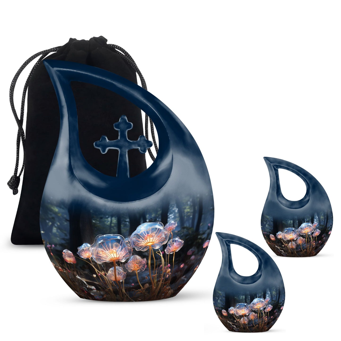 10-inch Lilly Flower Urn with Cross Drop design