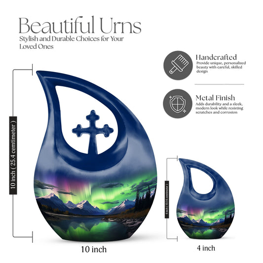 A 10-inch Aurora Urn in Cross-Drop design, 