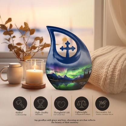 A 10-inch Aurora Urn in Cross-Drop design, 