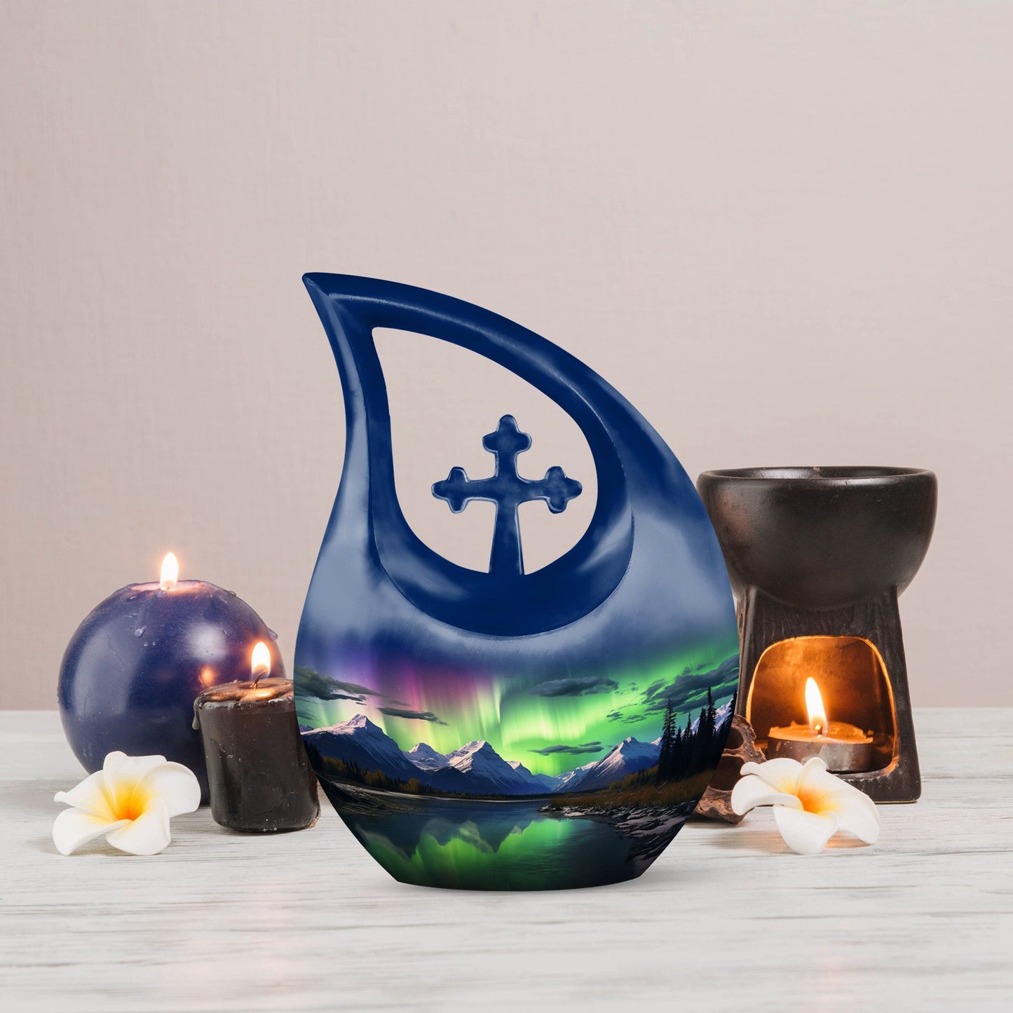 A 10-inch Aurora Urn in Cross-Drop design, 