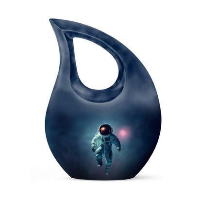 10-inch Astronaut Themed Cross Drop Cremation Urn