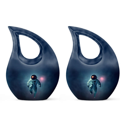 10-inch Astronaut Themed Cross Drop Cremation Urn