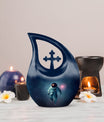 10-inch Astronaut Themed Cross Drop Cremation Urn