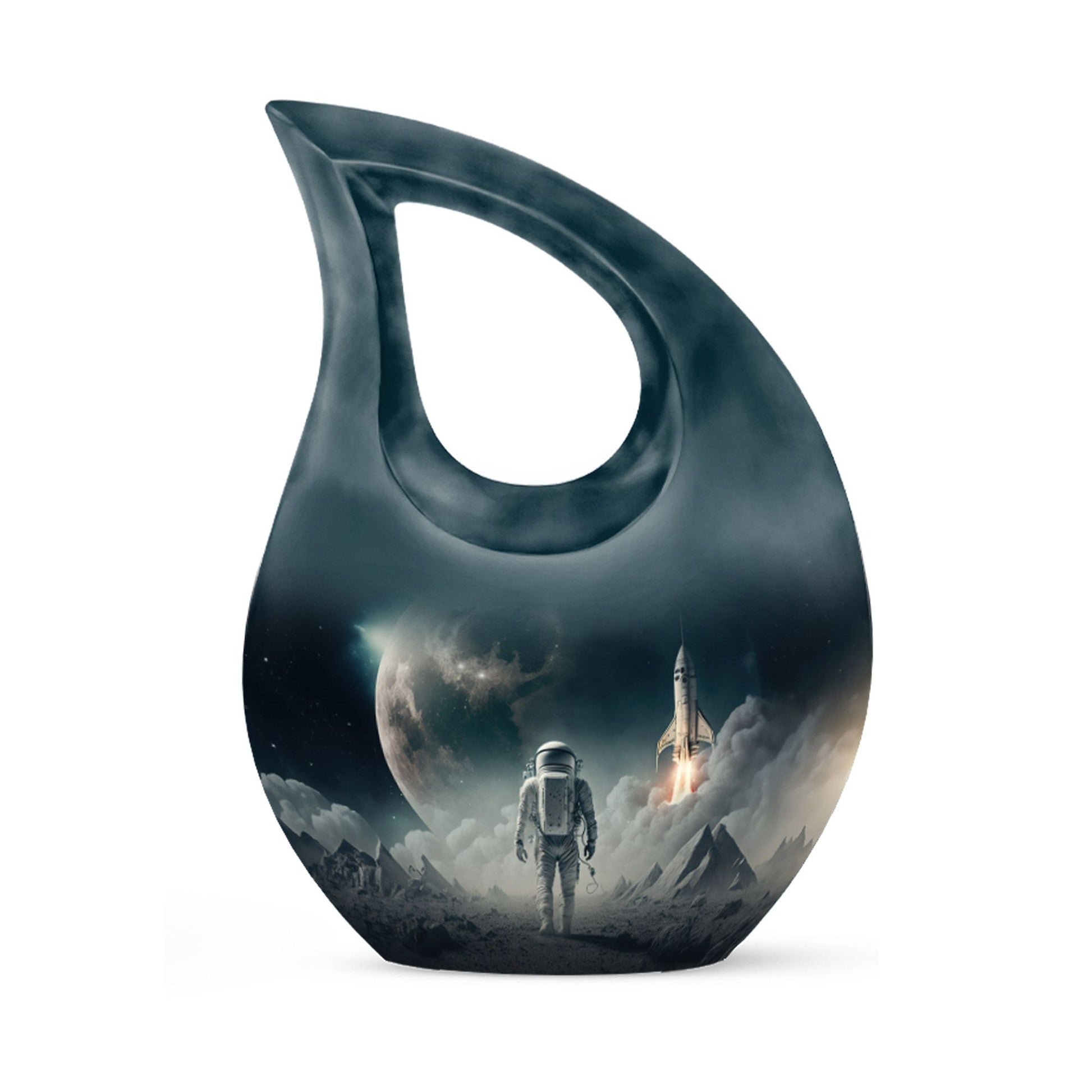 10-inch Cross Drop Astronaut Urn, customizable Aluminium 