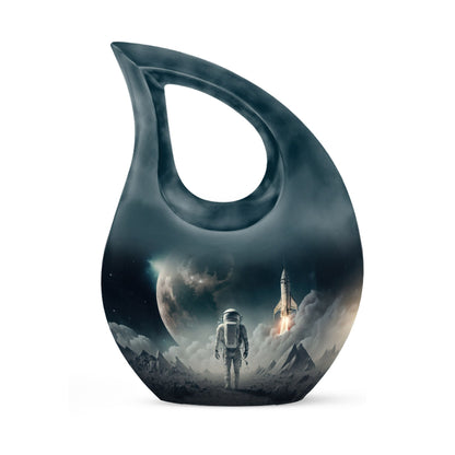10-inch Cross Drop Astronaut Urn, customizable Aluminium 