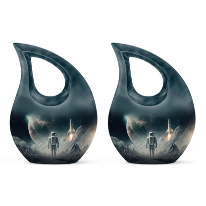 10-inch Cross Drop Astronaut Urn, customizable Aluminium 