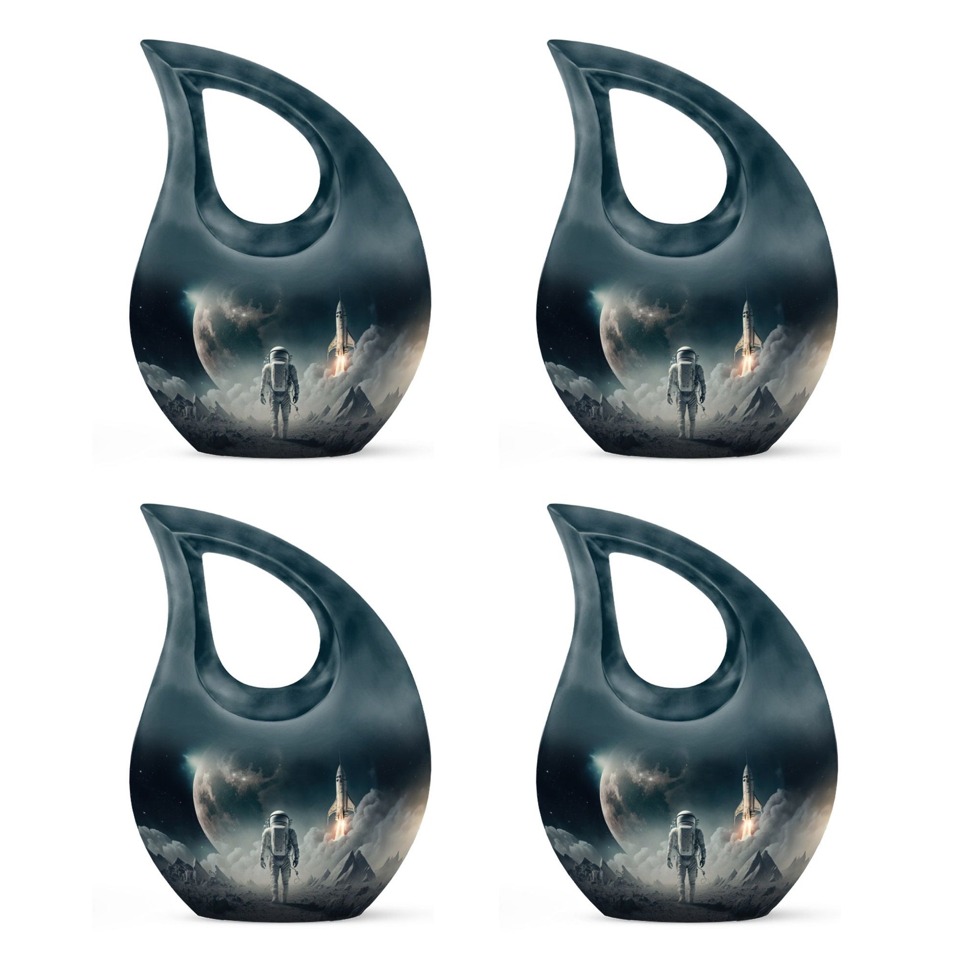 10-inch Cross Drop Astronaut Urn, customizable Aluminium 