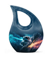 10-inch Astronaut Urn with Cross Drop design, comes 