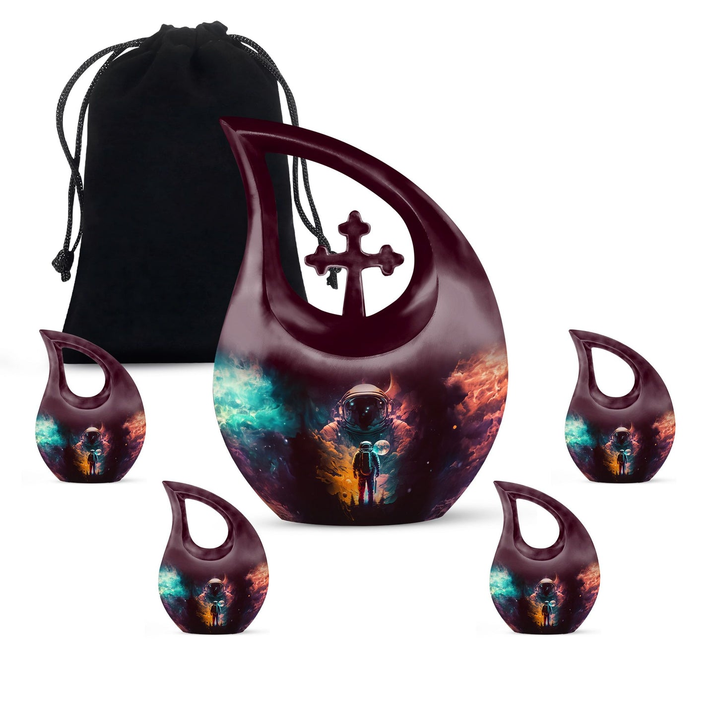 Astronaut-themed Cross Drop companion urn