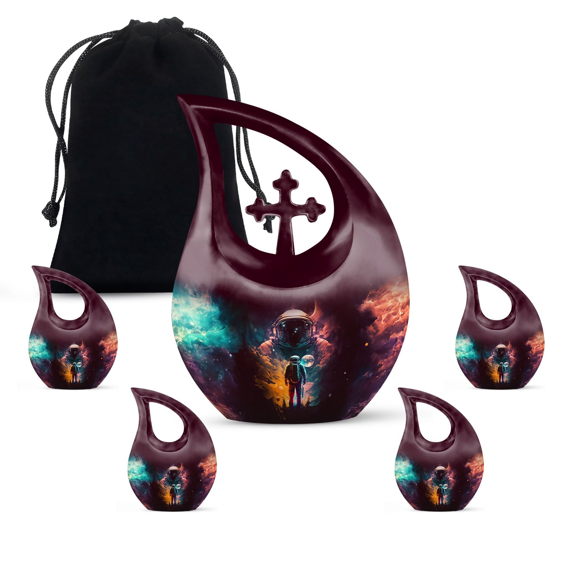 Astronaut-themed Cross Drop companion urn