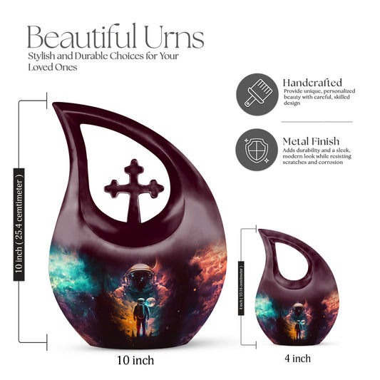 Astronaut-themed Cross Drop companion urn