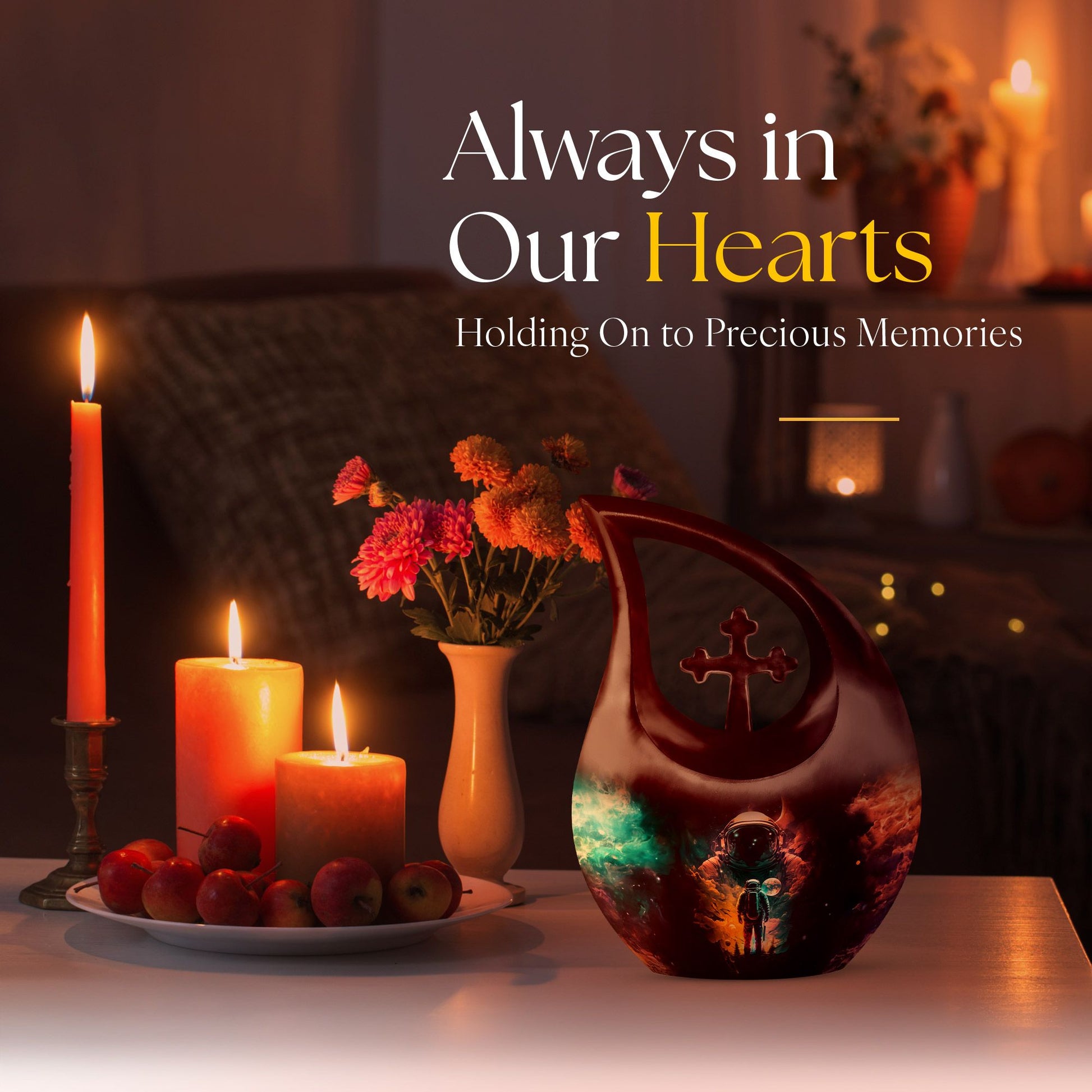 Astronaut-themed Cross Drop companion urn