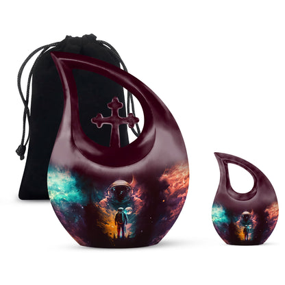 Astronaut-themed Cross Drop companion urn