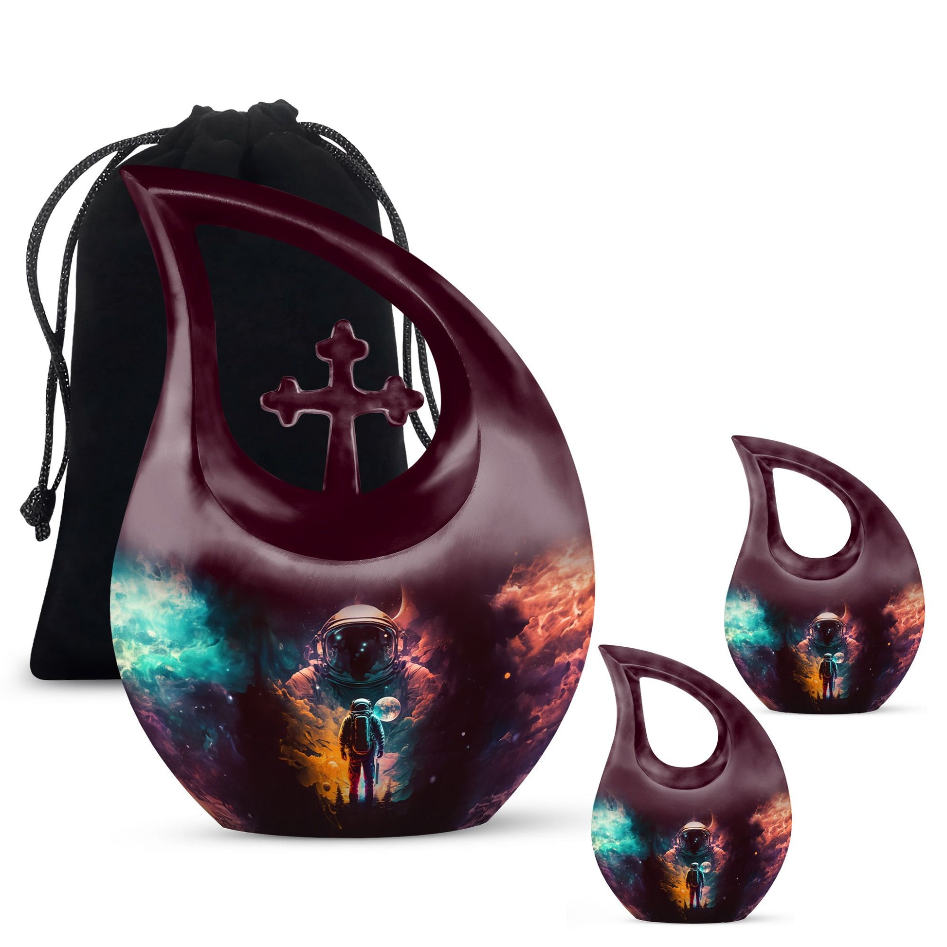 Astronaut-themed Cross Drop companion urn
