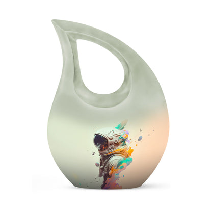 10 inch Astronaut Memorial Urn with Cross Drop design, 