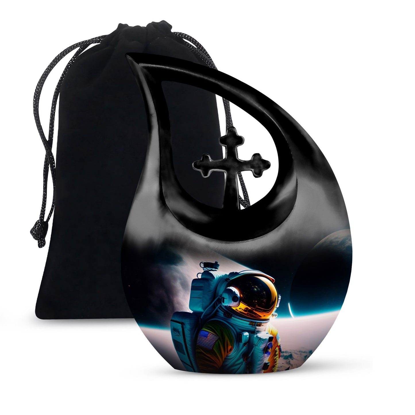 10-inch Astronaut themed aluminum burial urn