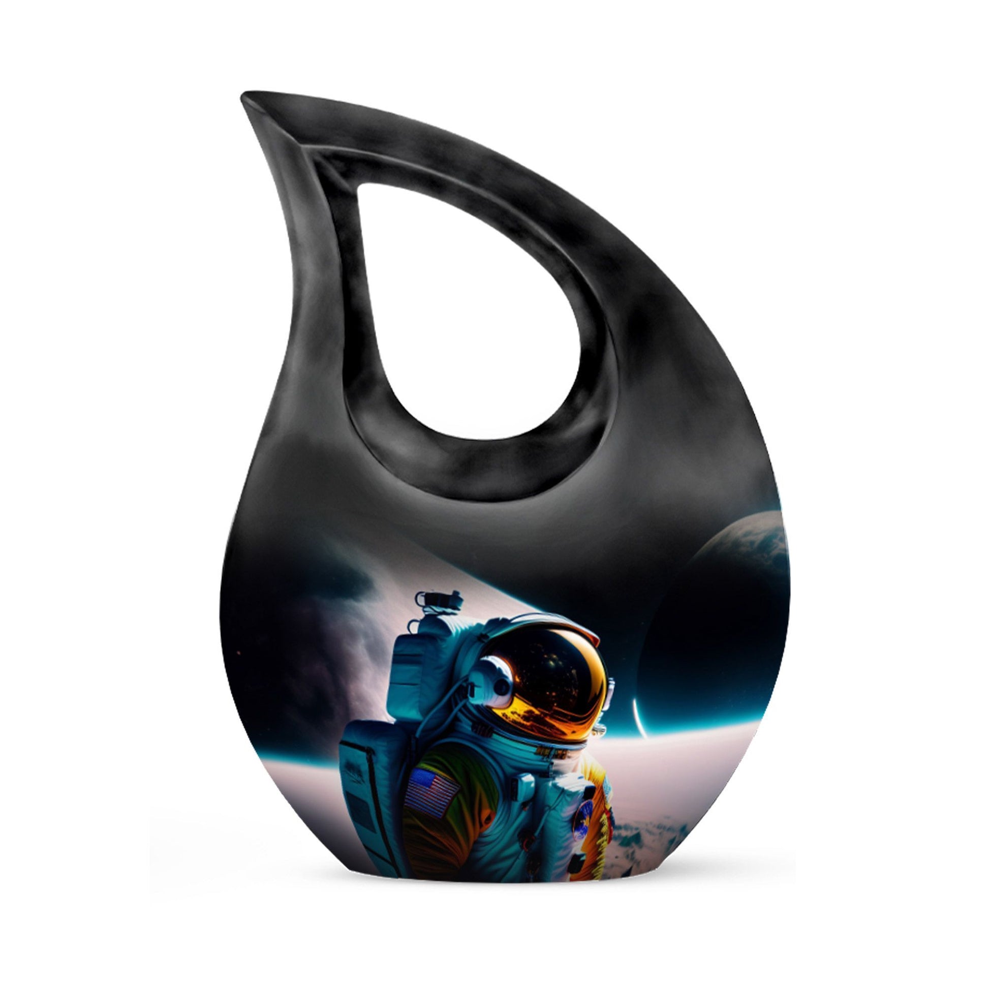10-inch Astronaut themed aluminum burial urn