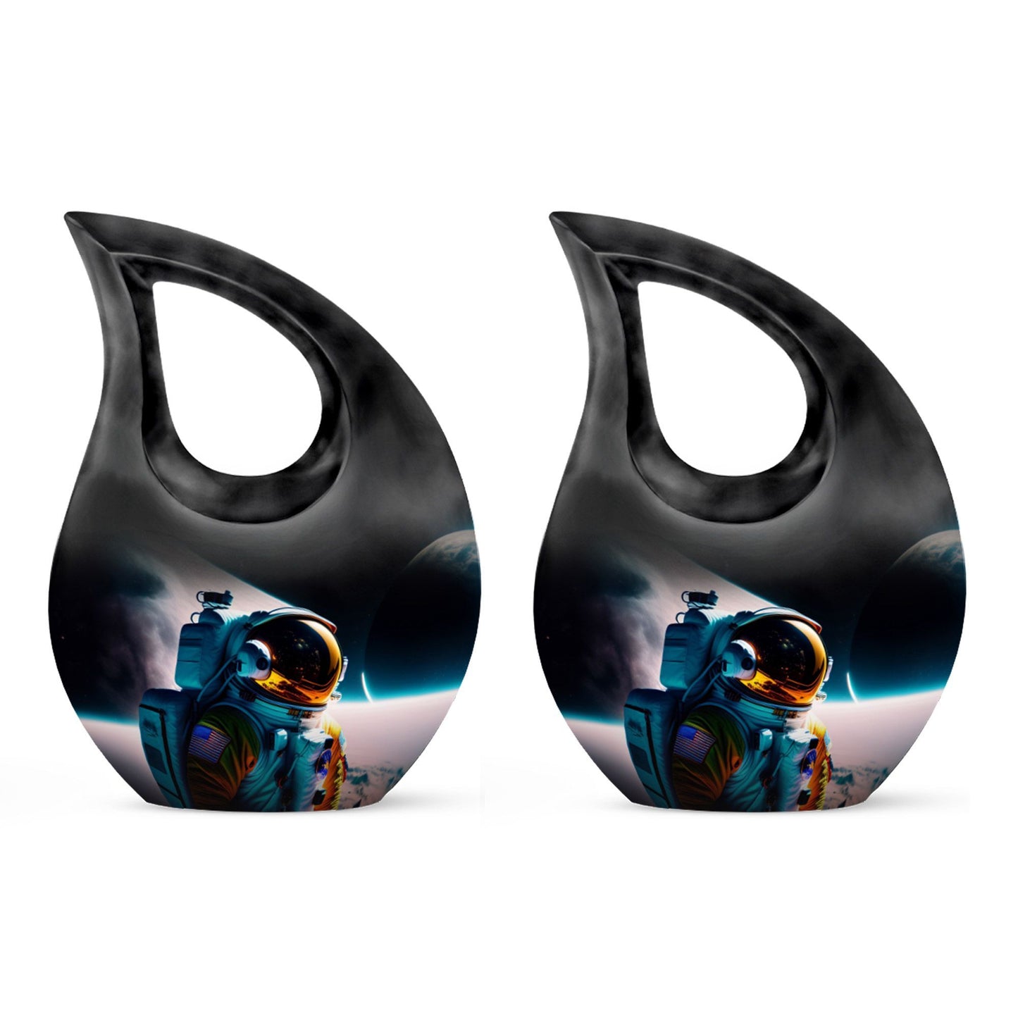 10-inch Astronaut themed aluminum burial urn