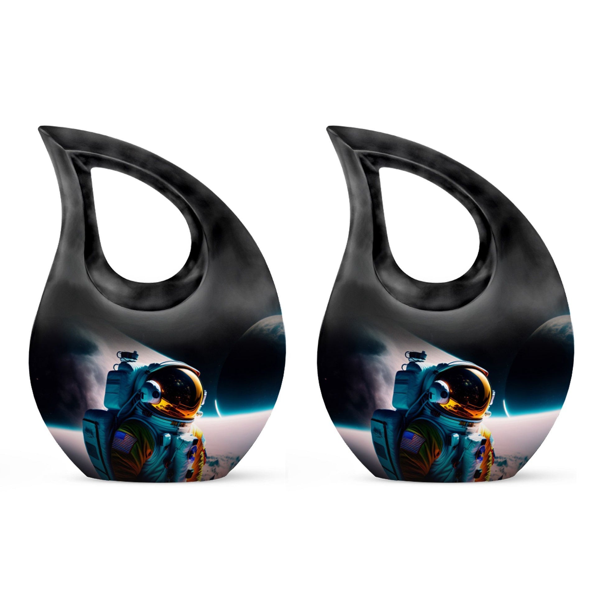 10-inch Astronaut themed aluminum burial urn
