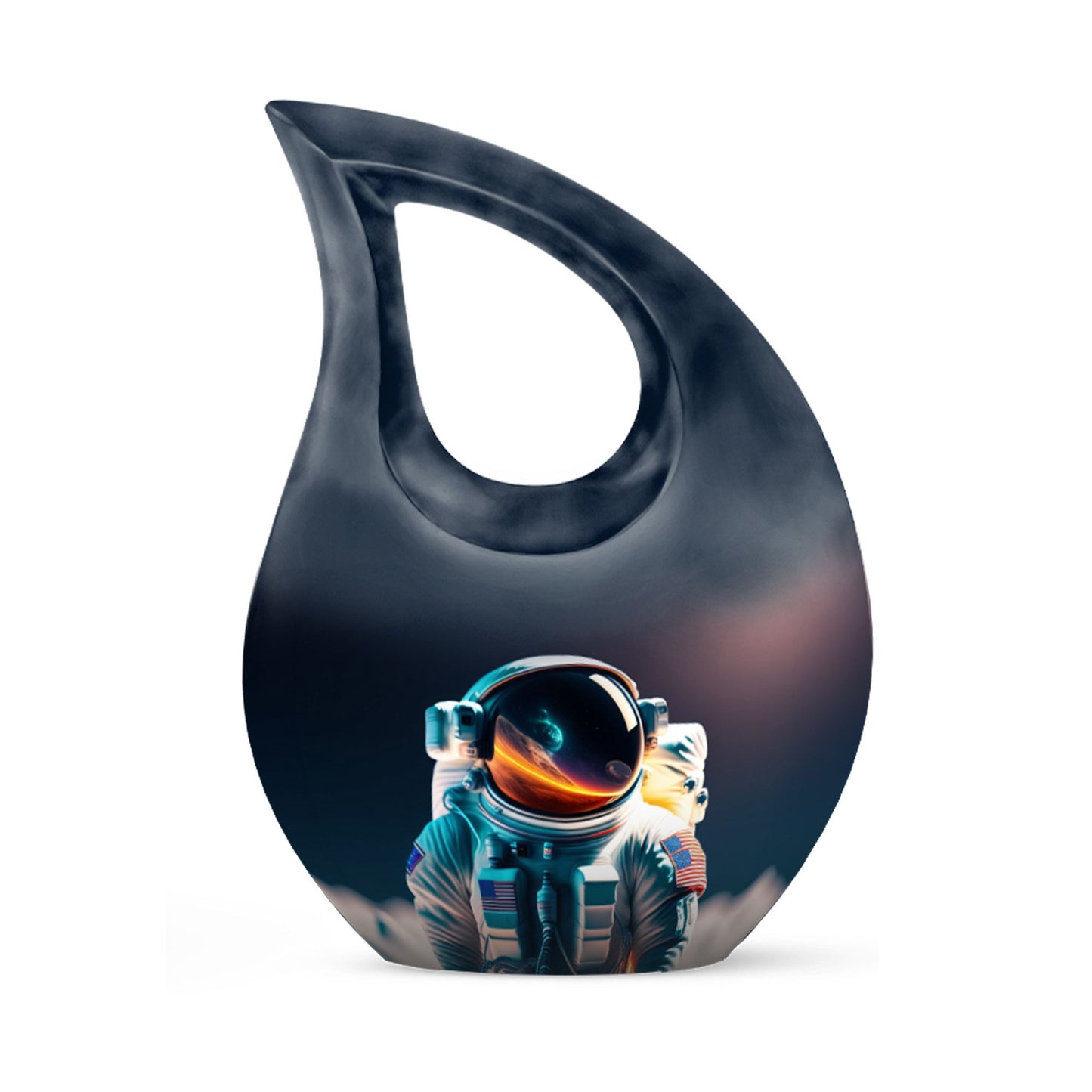 10-inch Astronaut-themed Biodegradable Urn with Cross Drop 
