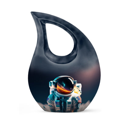 10-inch Astronaut-themed Biodegradable Urn with Cross Drop 
