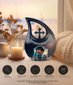 10-inch Astronaut-themed Biodegradable Urn with Cross Drop 