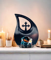 10-inch Astronaut-themed Biodegradable Urn with Cross Drop 