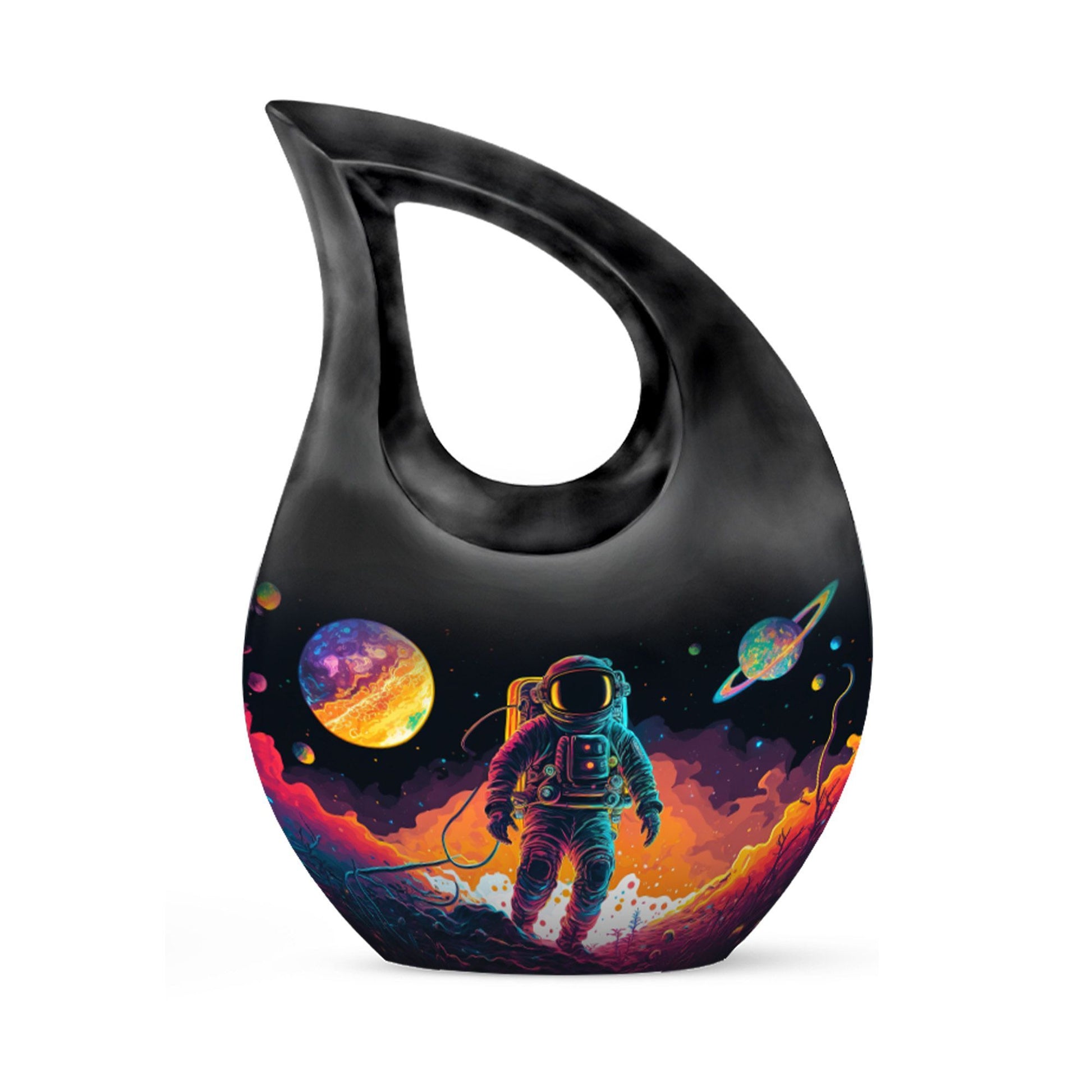 10-inch Astronaut-themed Cross Drop Memorial Urn 