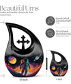 10-inch Astronaut-themed Cross Drop Memorial Urn 