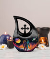 10-inch Astronaut-themed Cross Drop Memorial Urn 