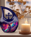 10-inch Astronaut Urn with Cross Drop design